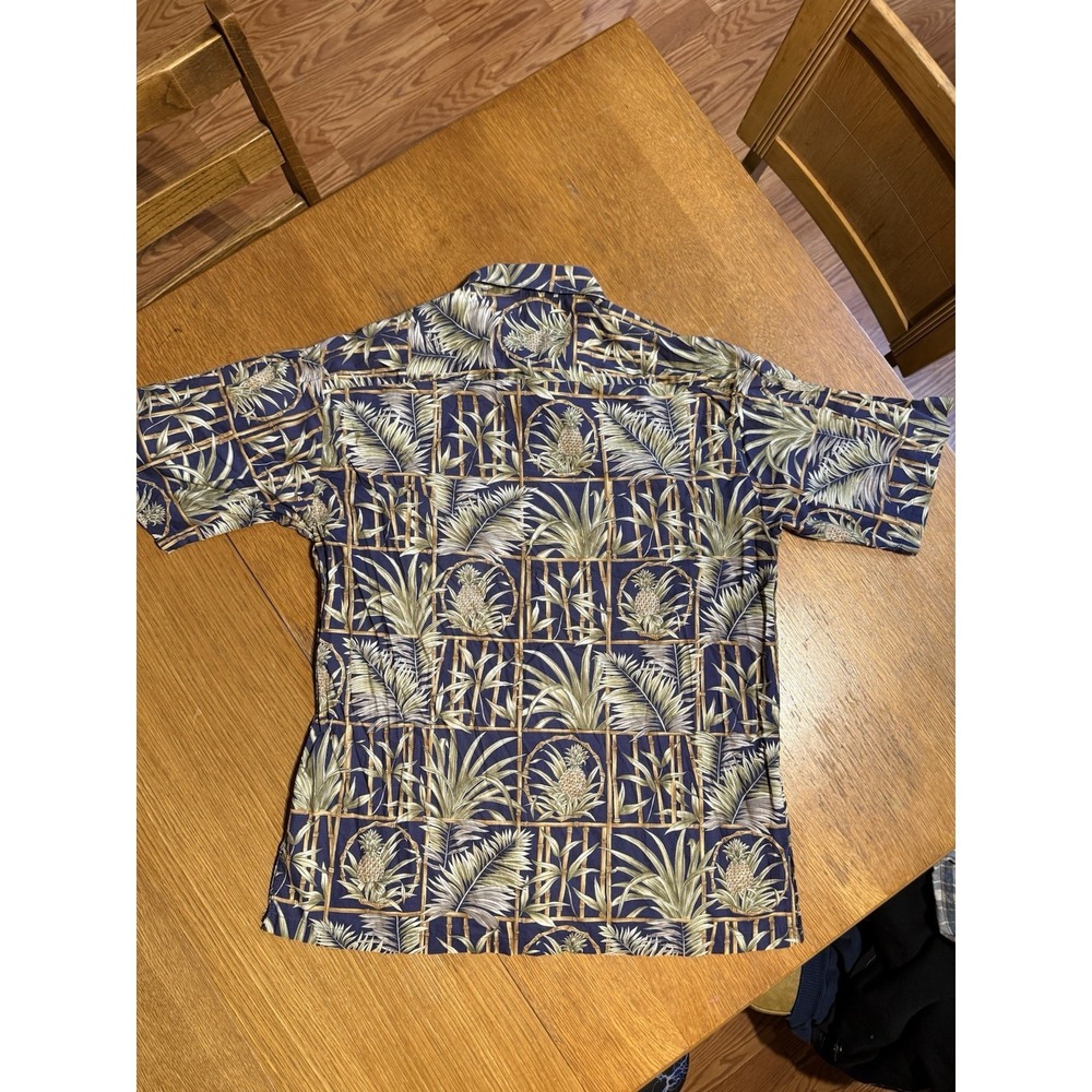 Tori Richard Honolulu Hawaiian Shirt Mens M Blue Pineapple Bamboo Cotton Lawn - Picture 6 of 8